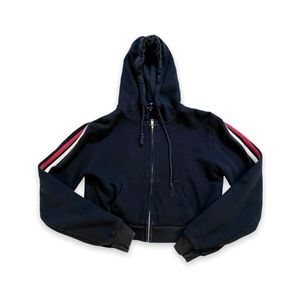 Brandy Melville Navy Striped Crystal Hoodie